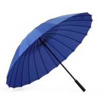 24K leather handle plain golf umbrella large enough for 3 people to use reinforced windproof umbrella