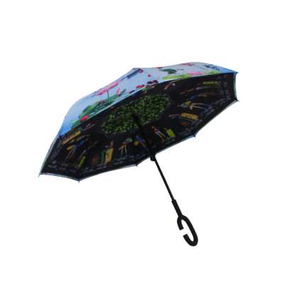 Wholesale Cheap Lovely Cartoon Children Upside Down Reverse umbrella