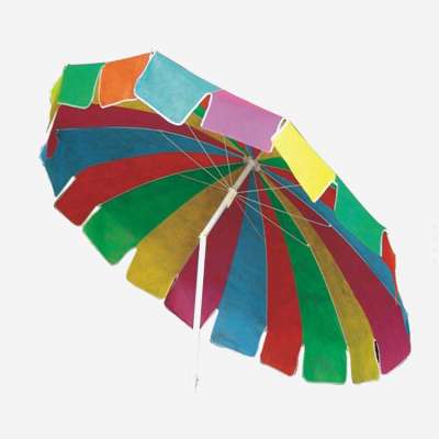 Hot Sale Custom Outdoor Rainbow Beach Umbrella With Tassels