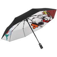 Fully automatic two patterns Snoopy Cartoon three folding sunshade umbrella