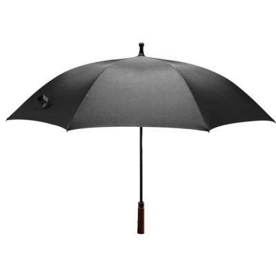 Super large windproof wooden straight handle fiberglass golf umbrella