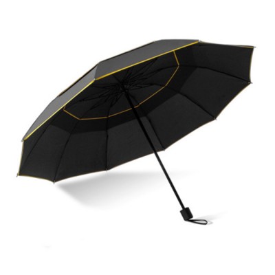 Three fold  Golf Umbrella Double Canopy Vented Square Umbrella Windproof Umbrellas for Men and women